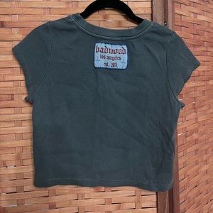 Badwood gray crop top